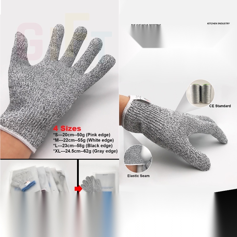 【SG Ready Stock】🥊 Grade 5 HPPE Cut Resistant Gloves Kitchen Food Grade
