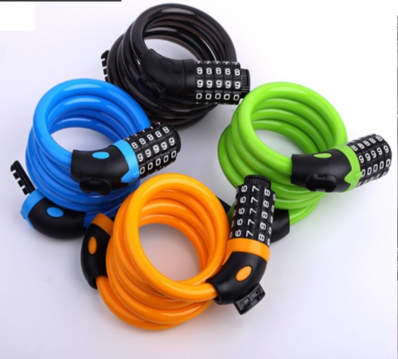 khóa dây xe đạp thể thao 5 số đổi mã cao cấp siêu bền nhiều màu sắc có ...