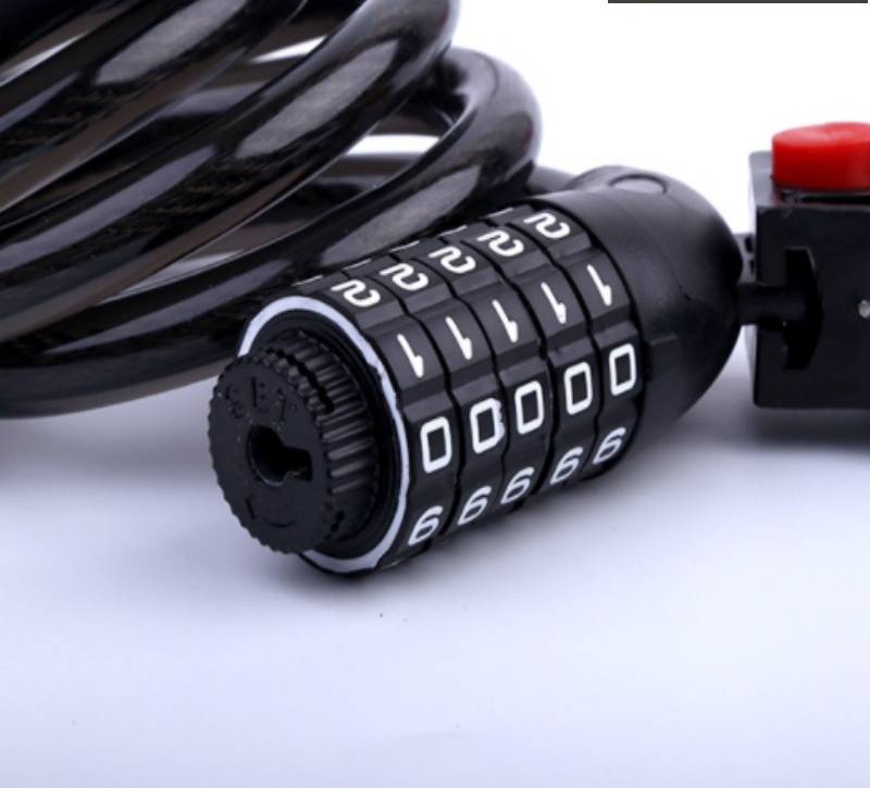 khóa dây xe đạp thể thao 5 số đổi mã cao cấp siêu bền nhiều màu sắc có ...